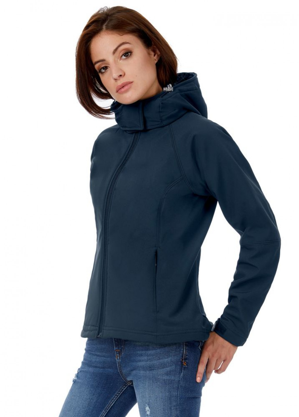 Куртка женская Hooded Softshell черная, размер S