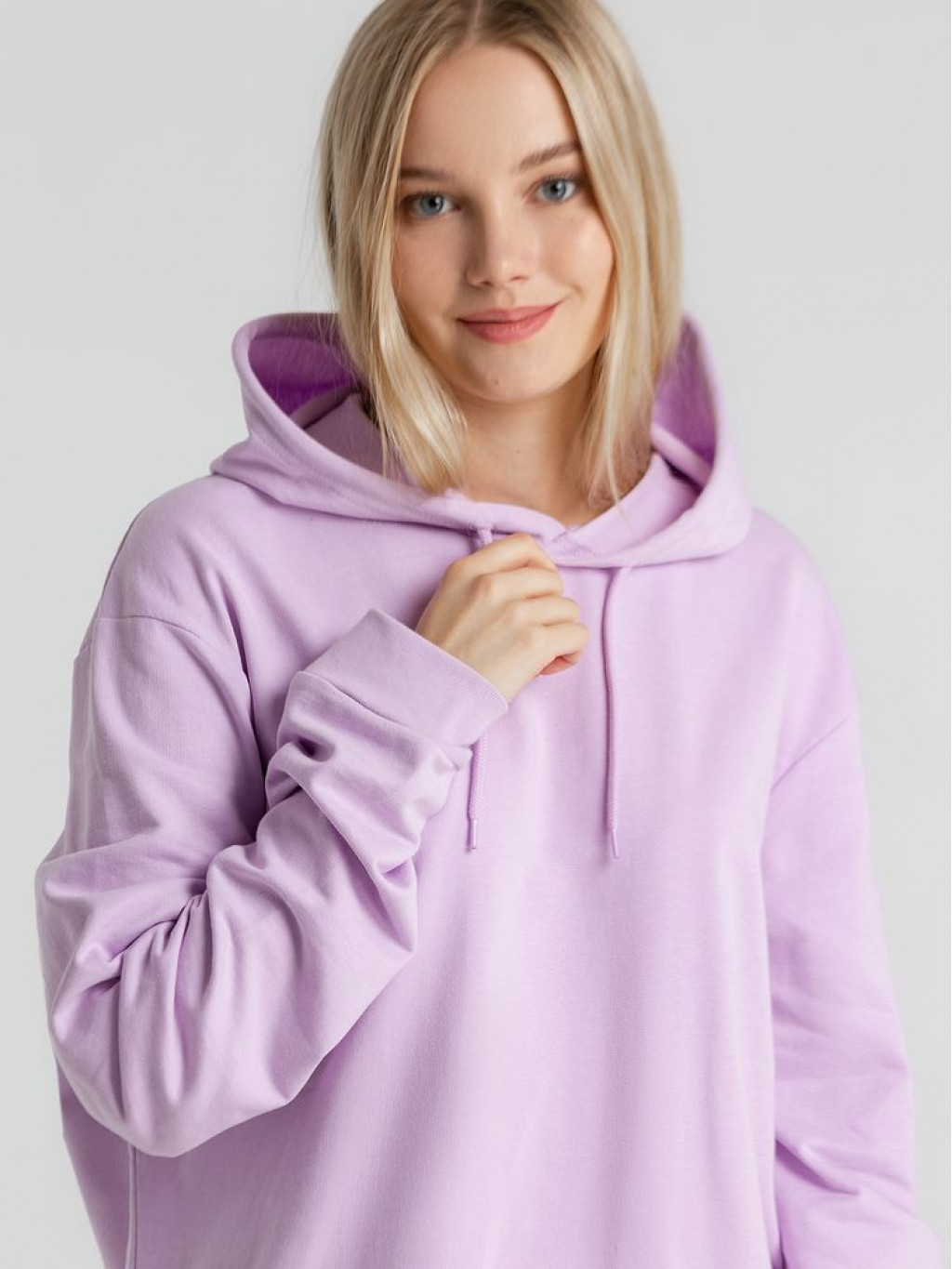 Толстовка с капюшоном унисекс Hoodie, сиреневая, размер L