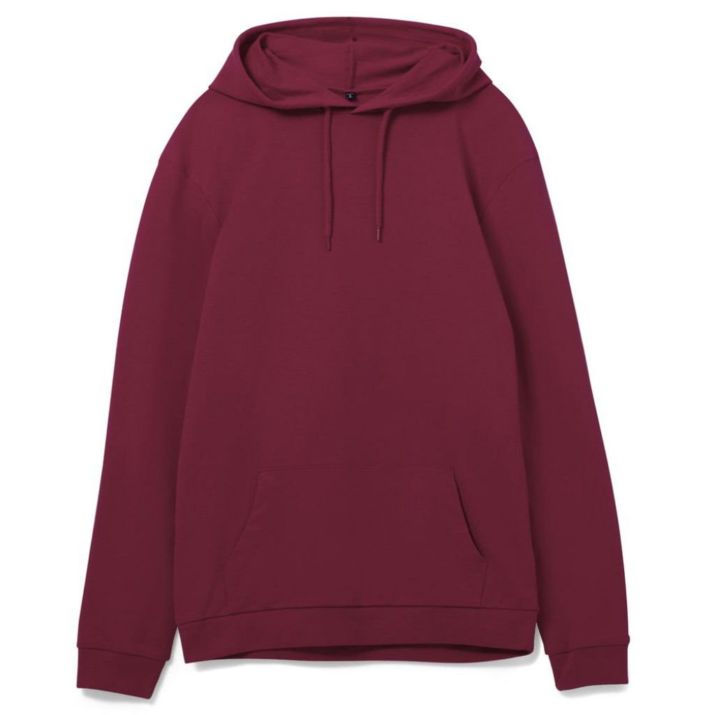 Толстовка с капюшоном унисекс Hoodie, бордовая, размер M