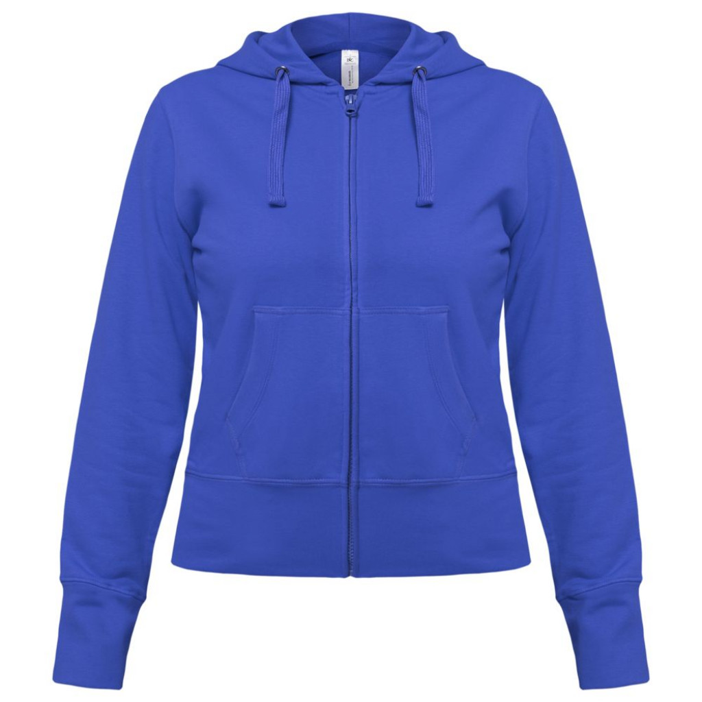 Толстовка женская Hooded Full Zip ярко-синяя, размер S