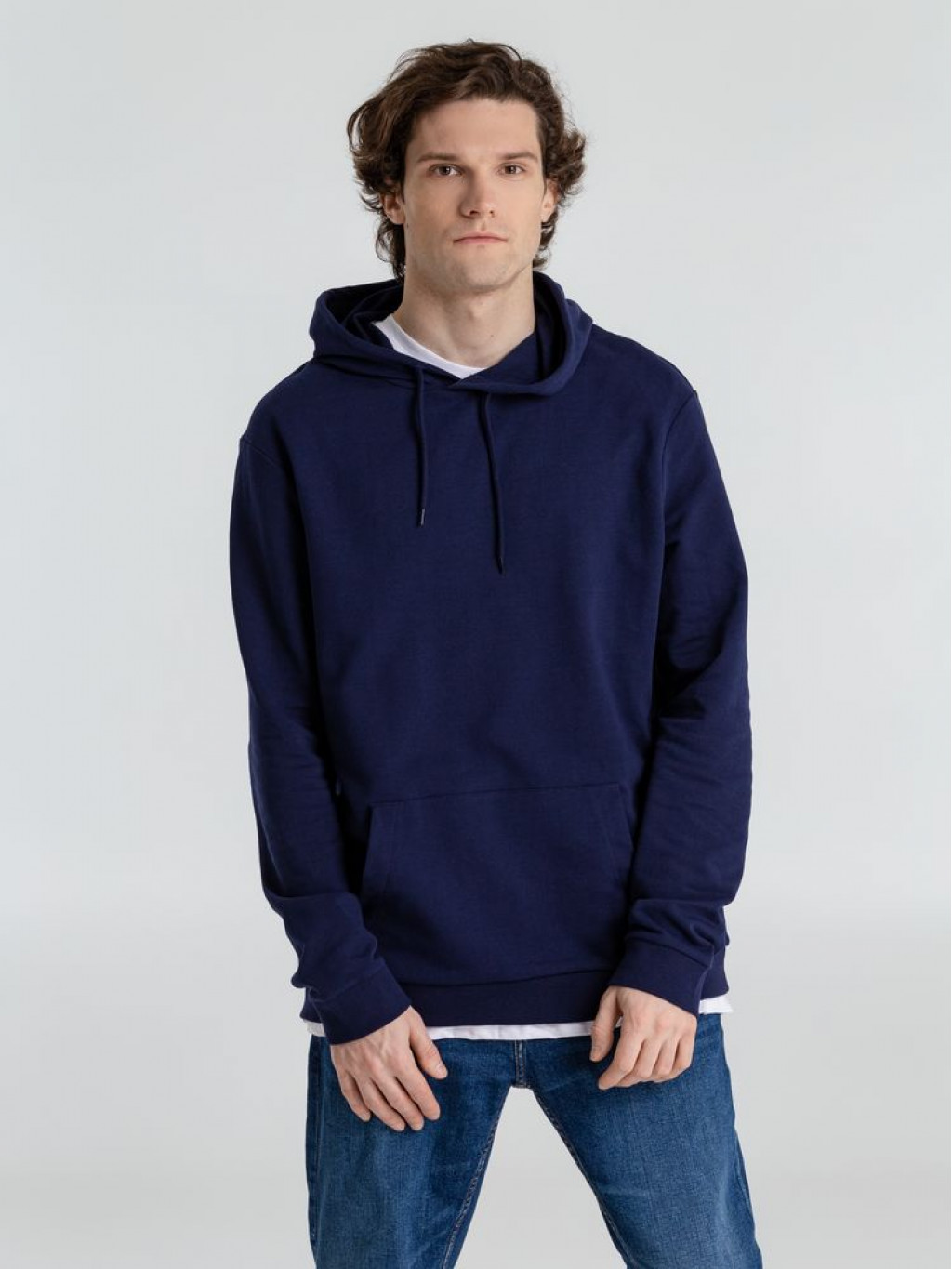 Толстовка с капюшоном унисекс Hoodie, темно-синяя, размер 3XL