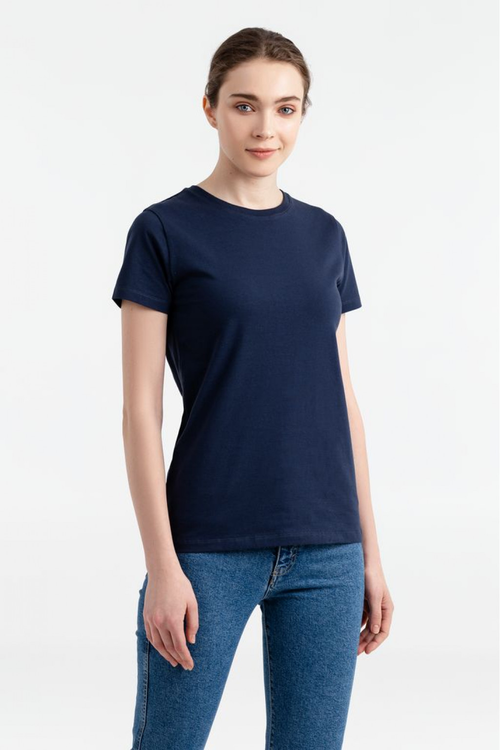 Футболка женская T-bolka Stretch Light Lady, темно-синяя (navy), размер M