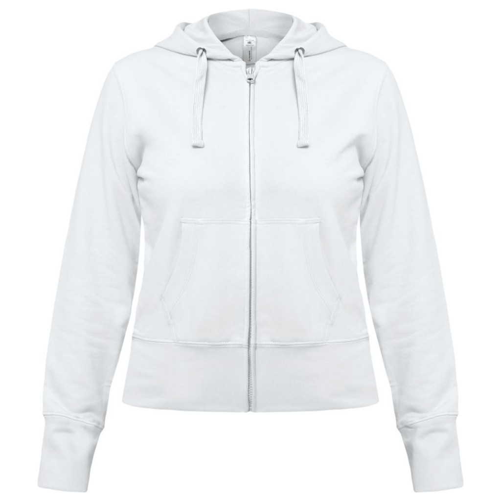 Толстовка женская Hooded Full Zip белая, размер L