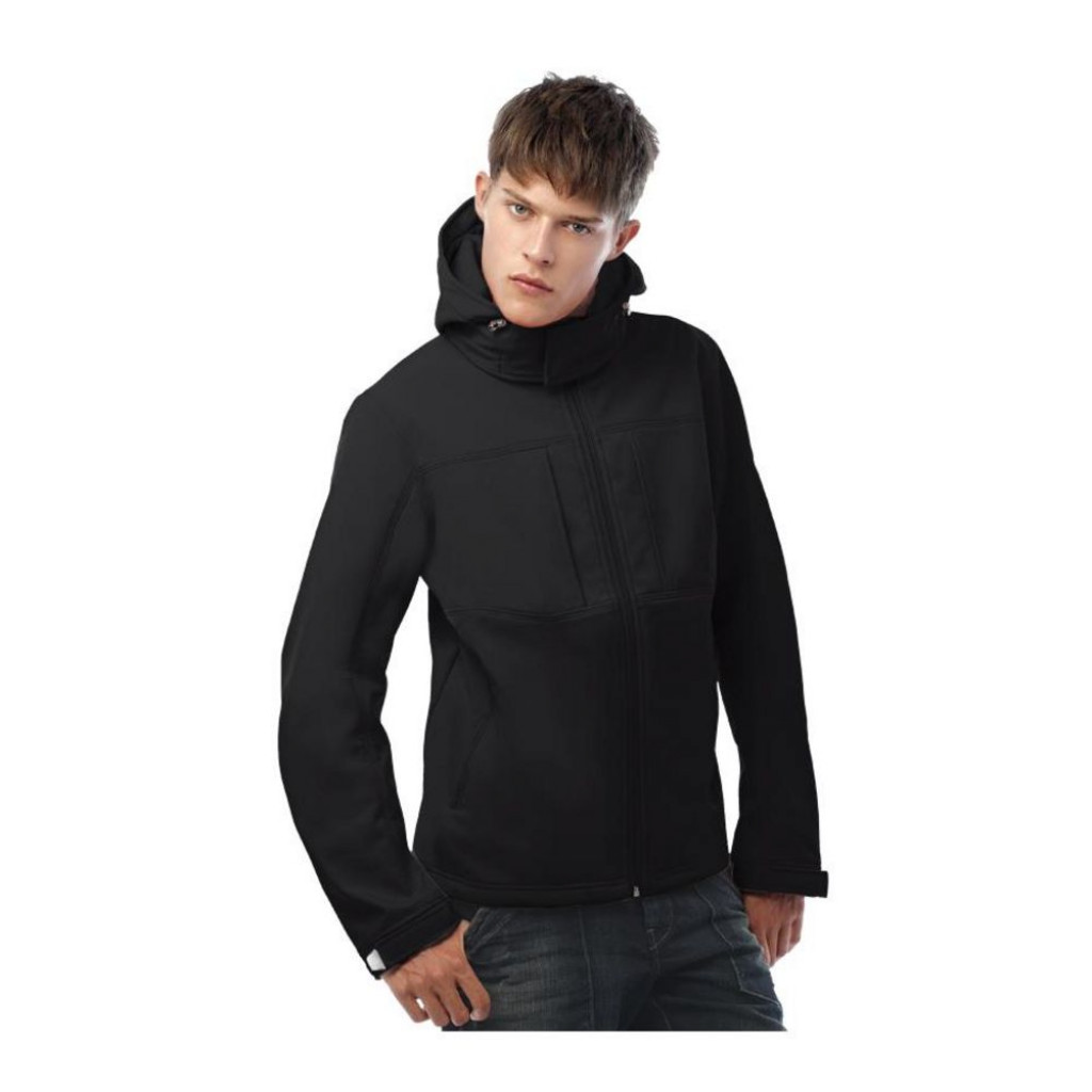 Куртка мужская Hooded Softshell черная, размер S