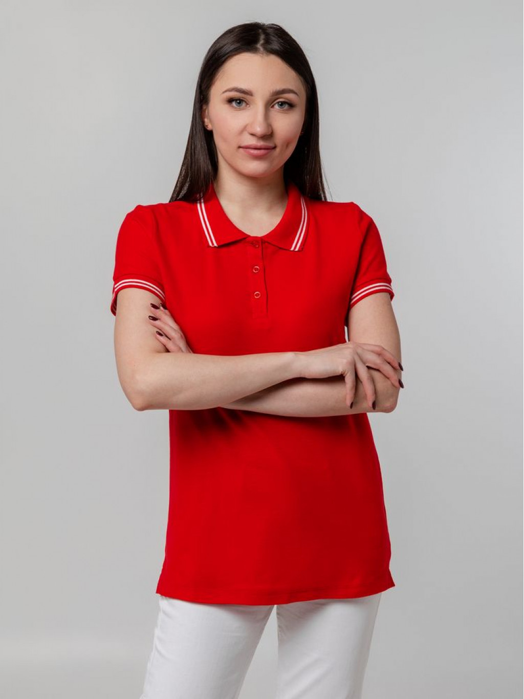 Рубашка поло женская Virma Stripes Lady, красная, размер XL