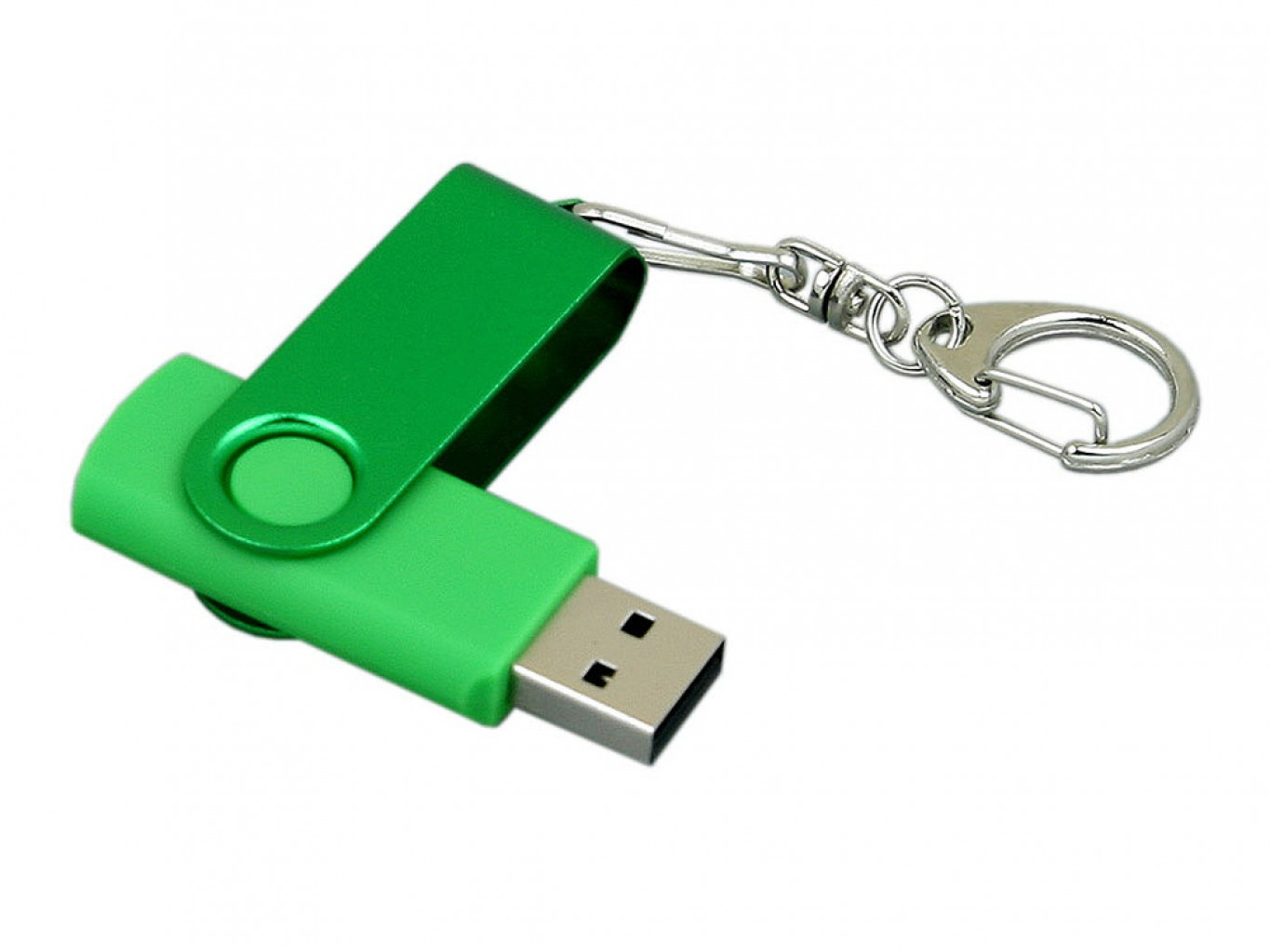 USB 2.0- флешка промо на 32 Гб с поворотным механизмом и однотонным металлическим клипом