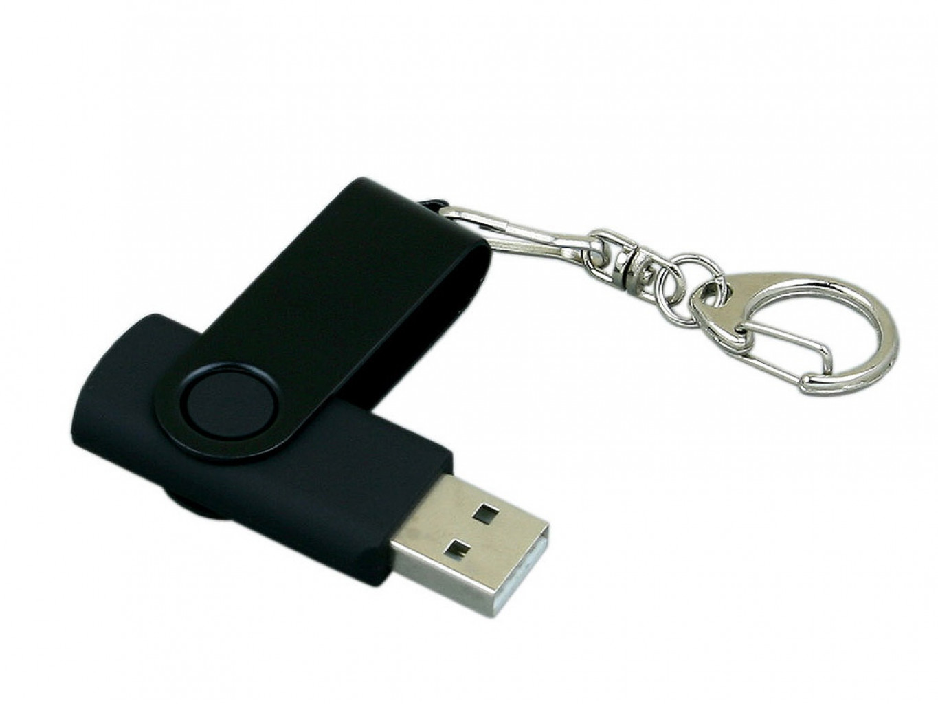 USB 2.0- флешка промо на 32 Гб с поворотным механизмом и однотонным металлическим клипом