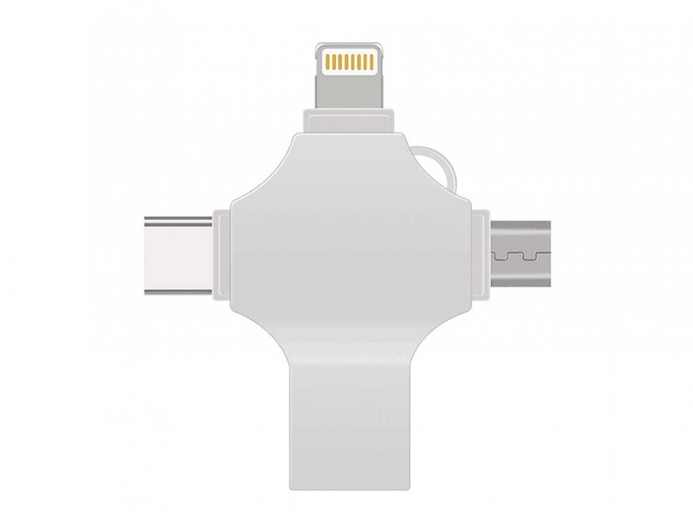 USB 3.0-флешка на 256 Гб 4-в-1 с разъемами Micro USB, Type-C и Lightning