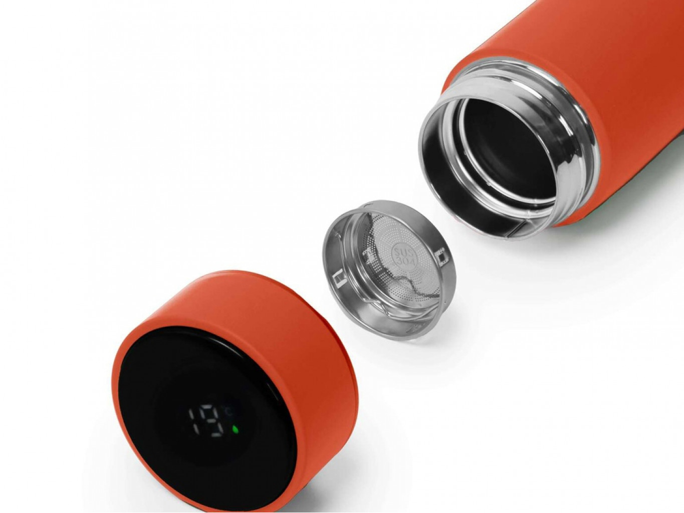 Термос FAMILY MARK LED, индикатор, soft touch Термос FAMILY MARK LED, индикатор, soft touch