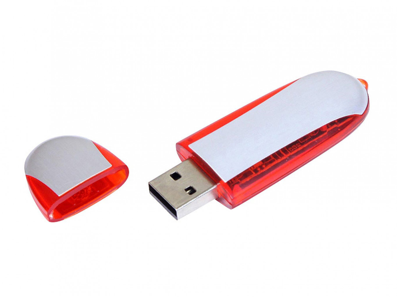 USB 2.0- флешка промо на 4 Гб овальной формы