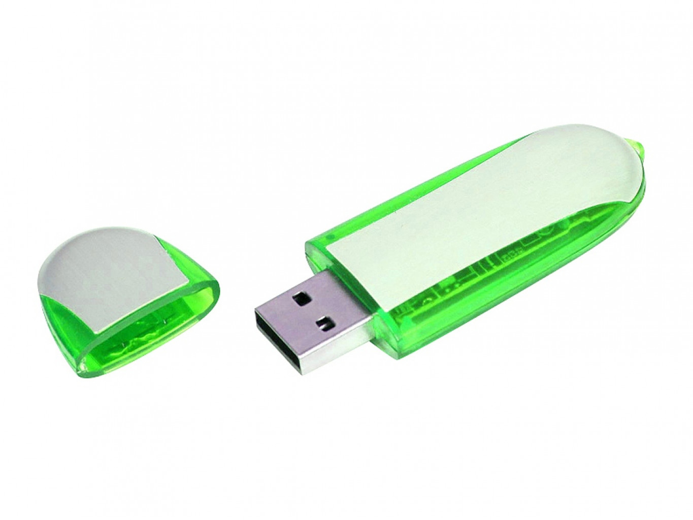 USB 2.0- флешка промо на 64 Гб овальной формы