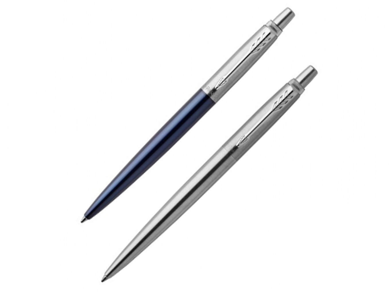 Набор из 2х ручек в подарочной коробке: Parker «Jotter Essential, Royal Blue CT и Parker Jotter Essential, St. Steel СT»