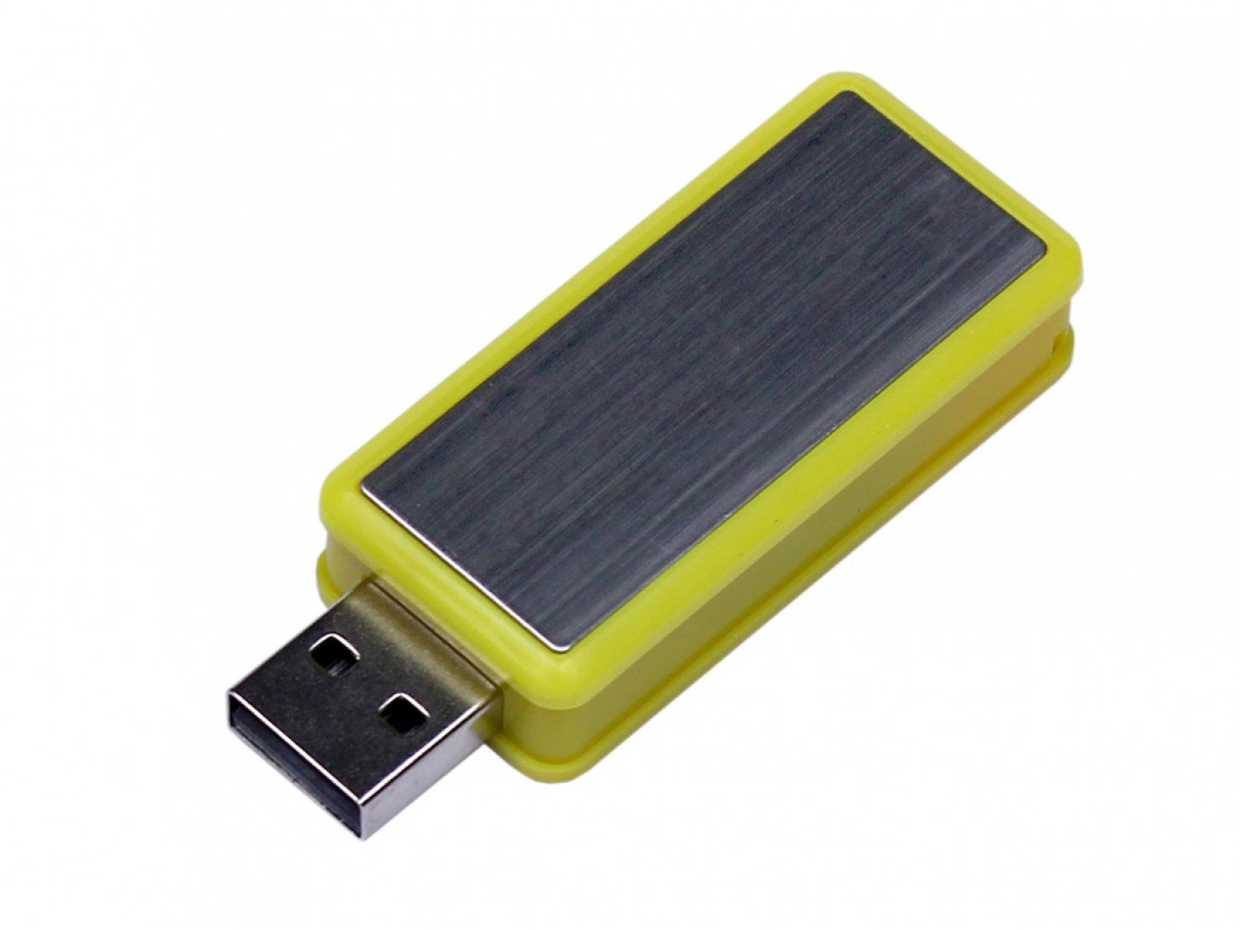 USB 2.0- флешка промо на 64 Гб прямоугольной формы, выдвижной механизм