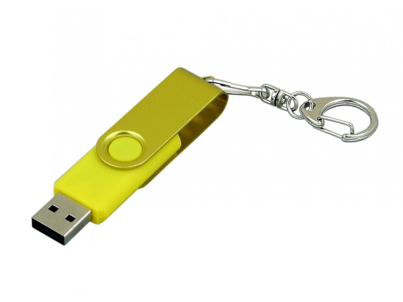 USB 2.0- флешка промо на 16 Гб с поворотным механизмом и однотонным металлическим клипом