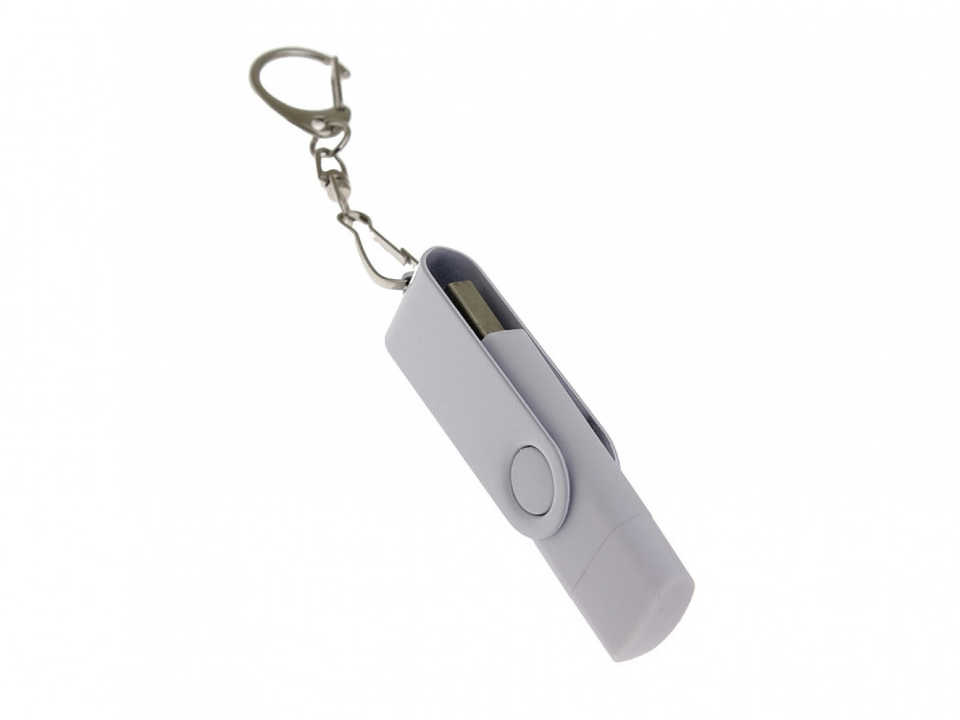 USB 2.0- флешка на 64 Гб с поворотным механизмом и дополнительным разъемом Type-C