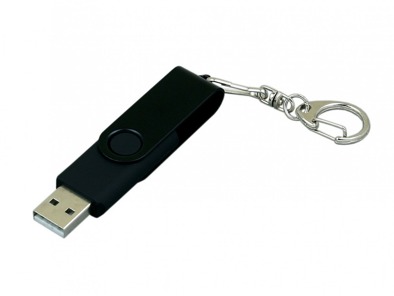 USB 2.0- флешка промо на 16 Гб с поворотным механизмом и однотонным металлическим клипом