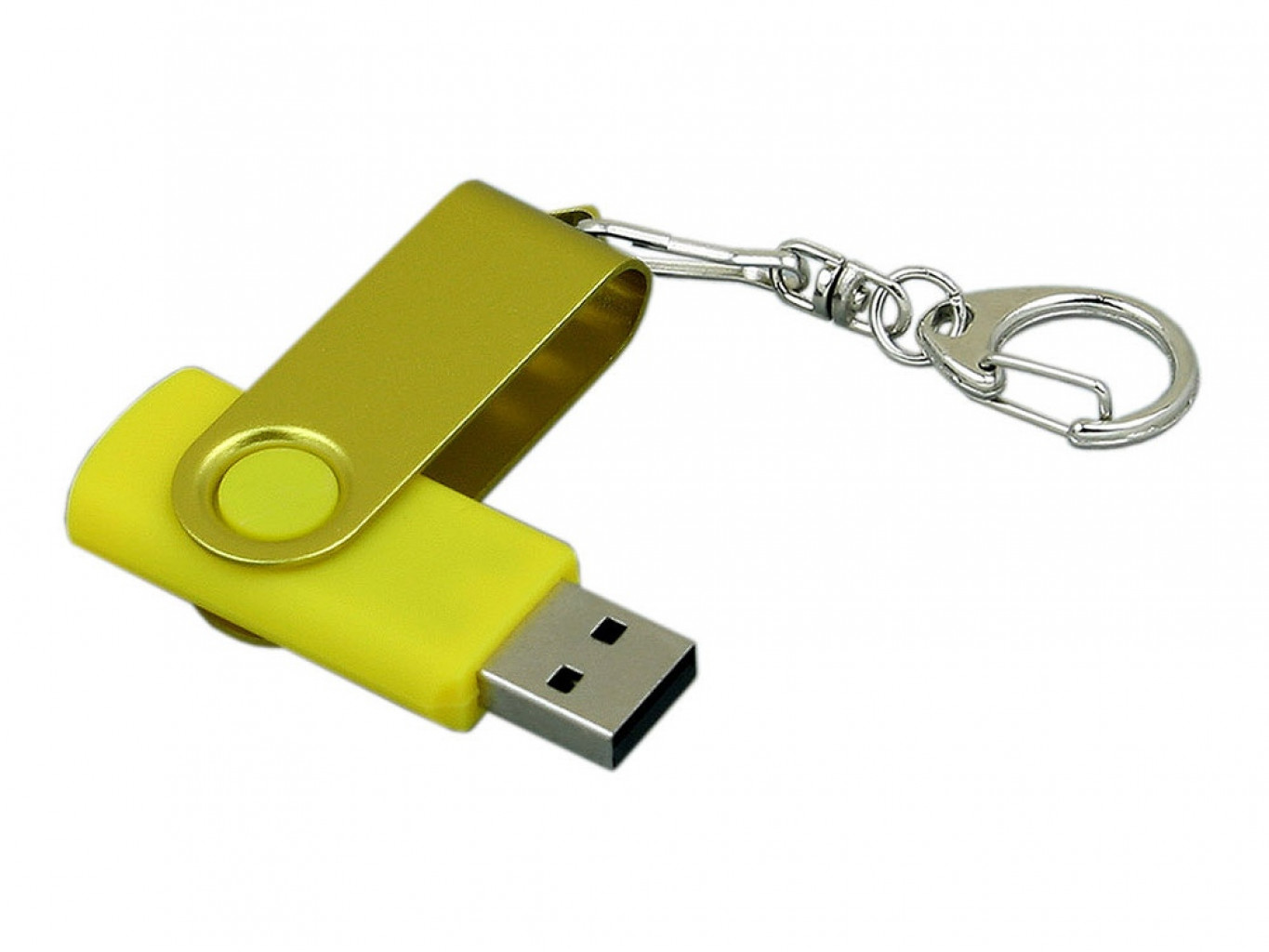 USB 2.0- флешка промо на 32 Гб с поворотным механизмом и однотонным металлическим клипом