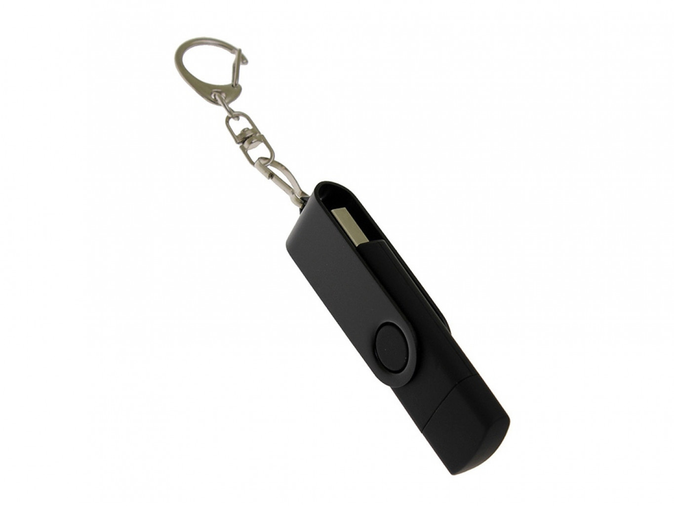 USB 2.0- флешка на 8 Гб с поворотным механизмом и дополнительным разъемом Type-C