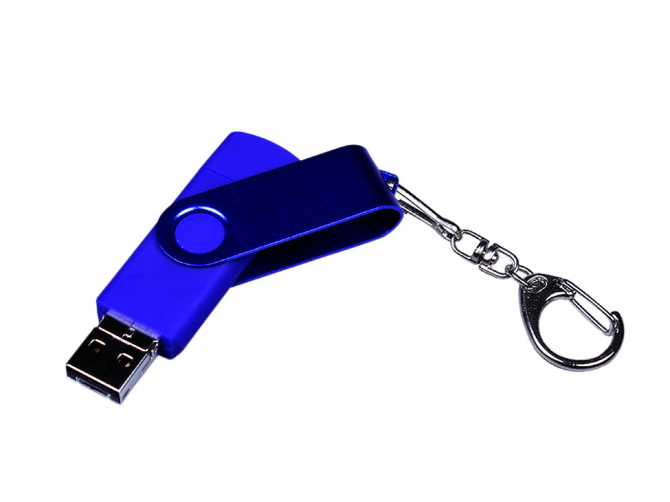 USB 2.0/micro USB/Type-С- флешка на 16 Гб 3-в-1 с поворотным механизмом