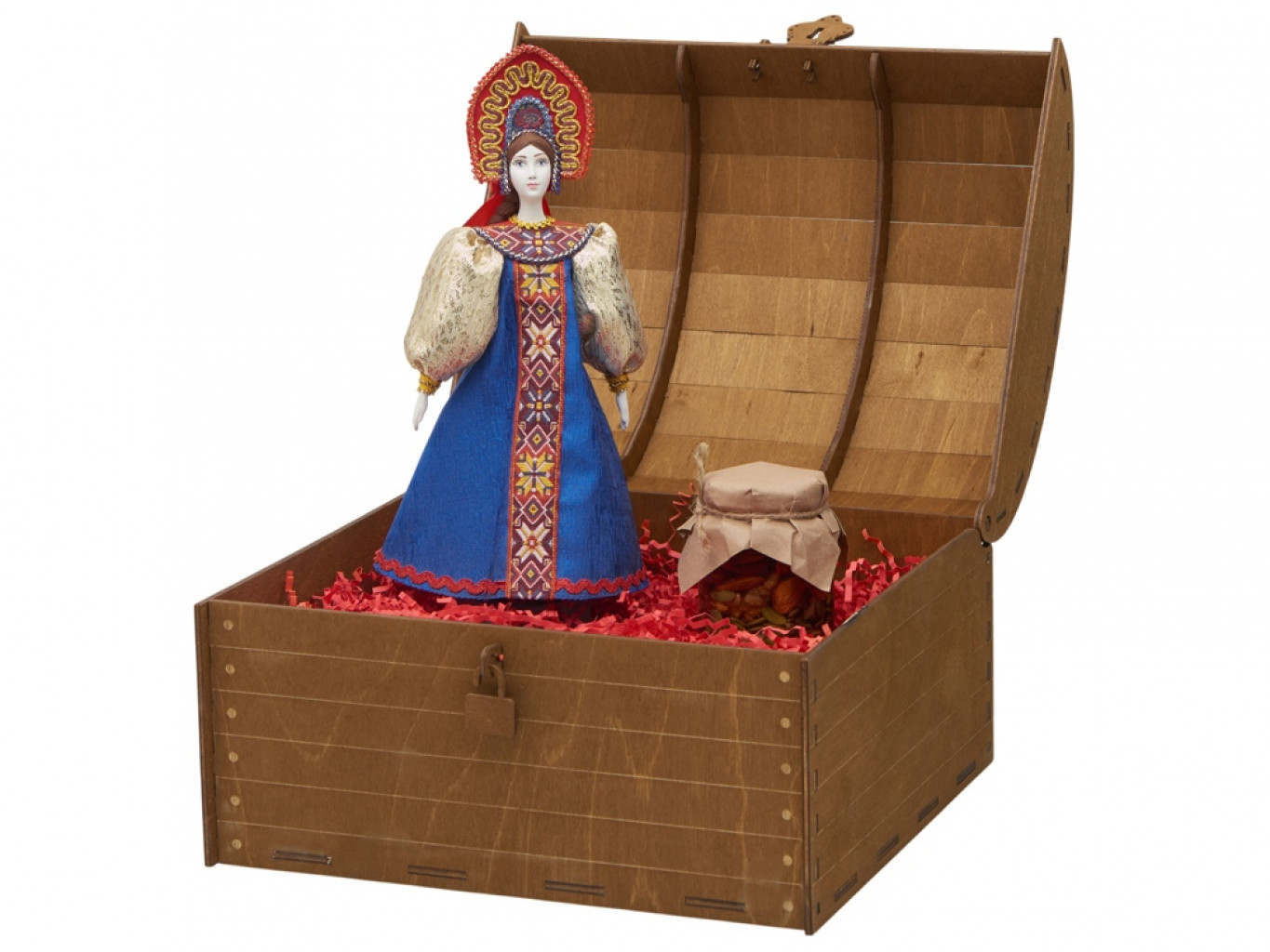 Подарочный набор: кукла фарфоровая, мёд с миксом из орехов Подарочный набор: кукла фарфоровая, мёд с миксом из орехов