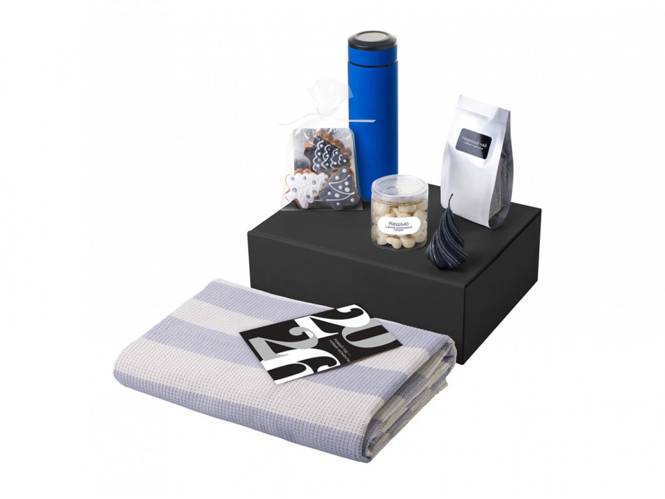 Подарочный набор «Re:Warm» с пледом, термосом и свечой