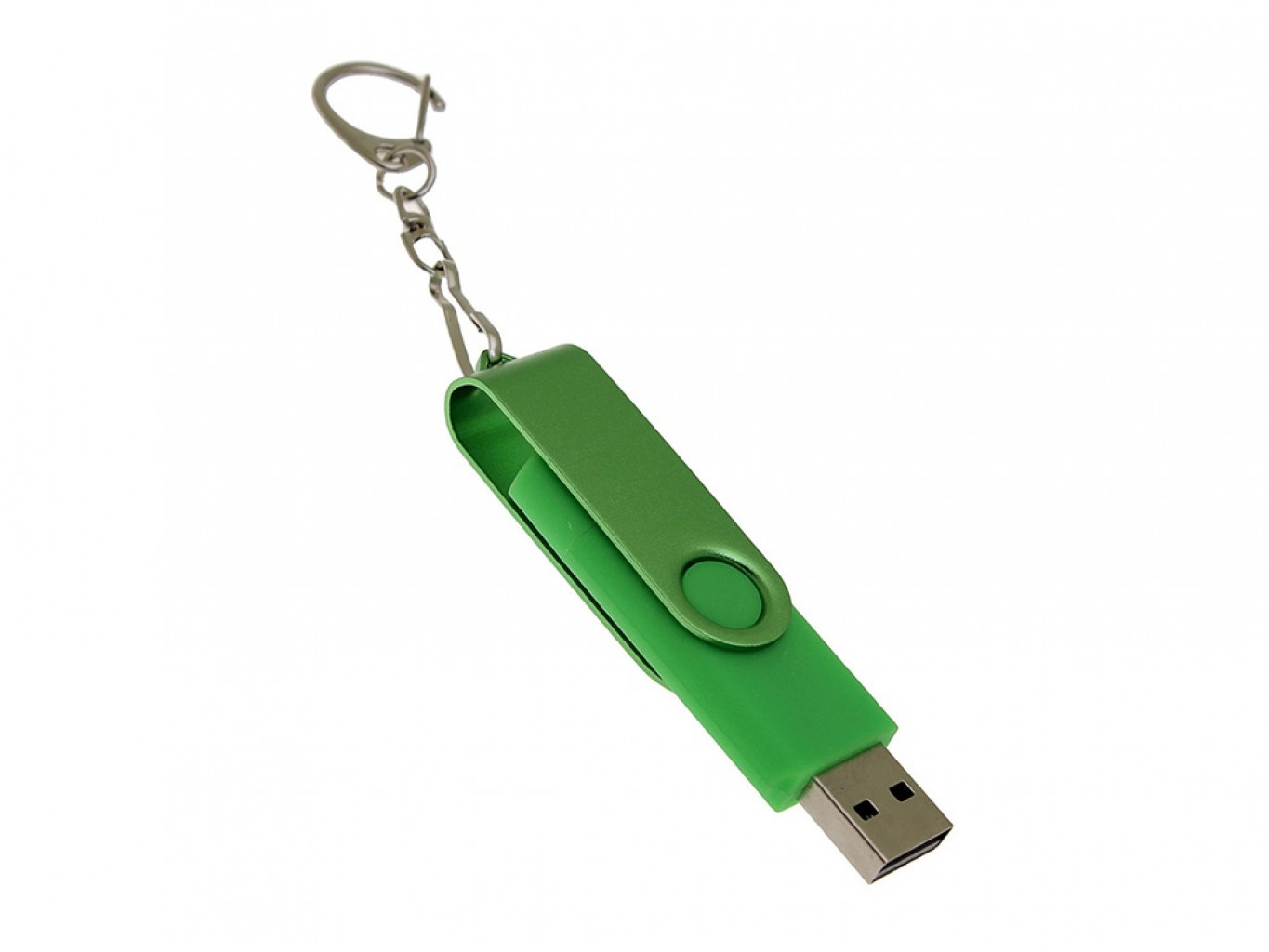 USB 2.0- флешка на 16 Гб с поворотным механизмом и дополнительным разъемом Type-C