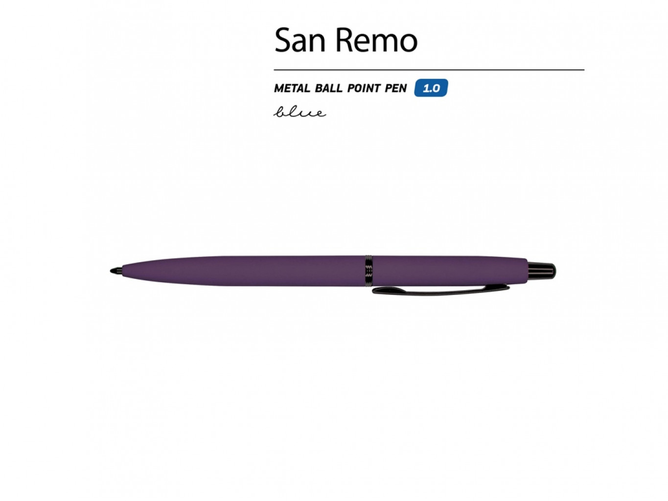 Ручка металлическая шариковая «San Remo», софт-тач Ручка металлическая шариковая «San Remo», софт-тач