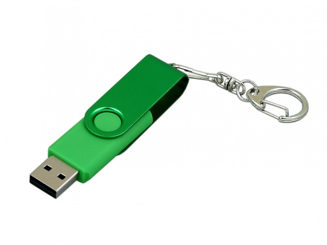 USB 3.0- флешка промо на 64 Гб с поворотным механизмом и однотонным металлическим клипом