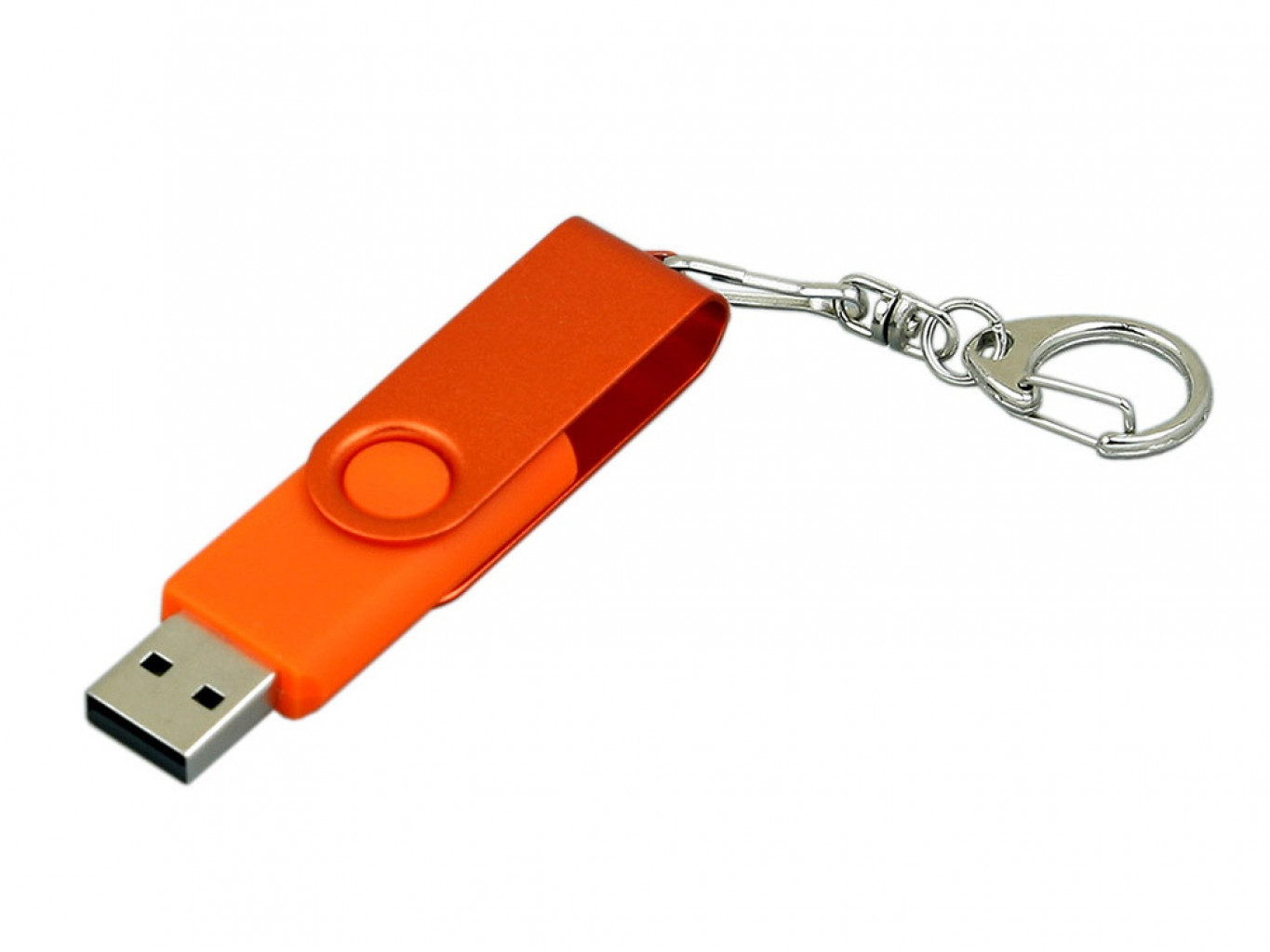 USB 2.0- флешка промо на 32 Гб с поворотным механизмом и однотонным металлическим клипом