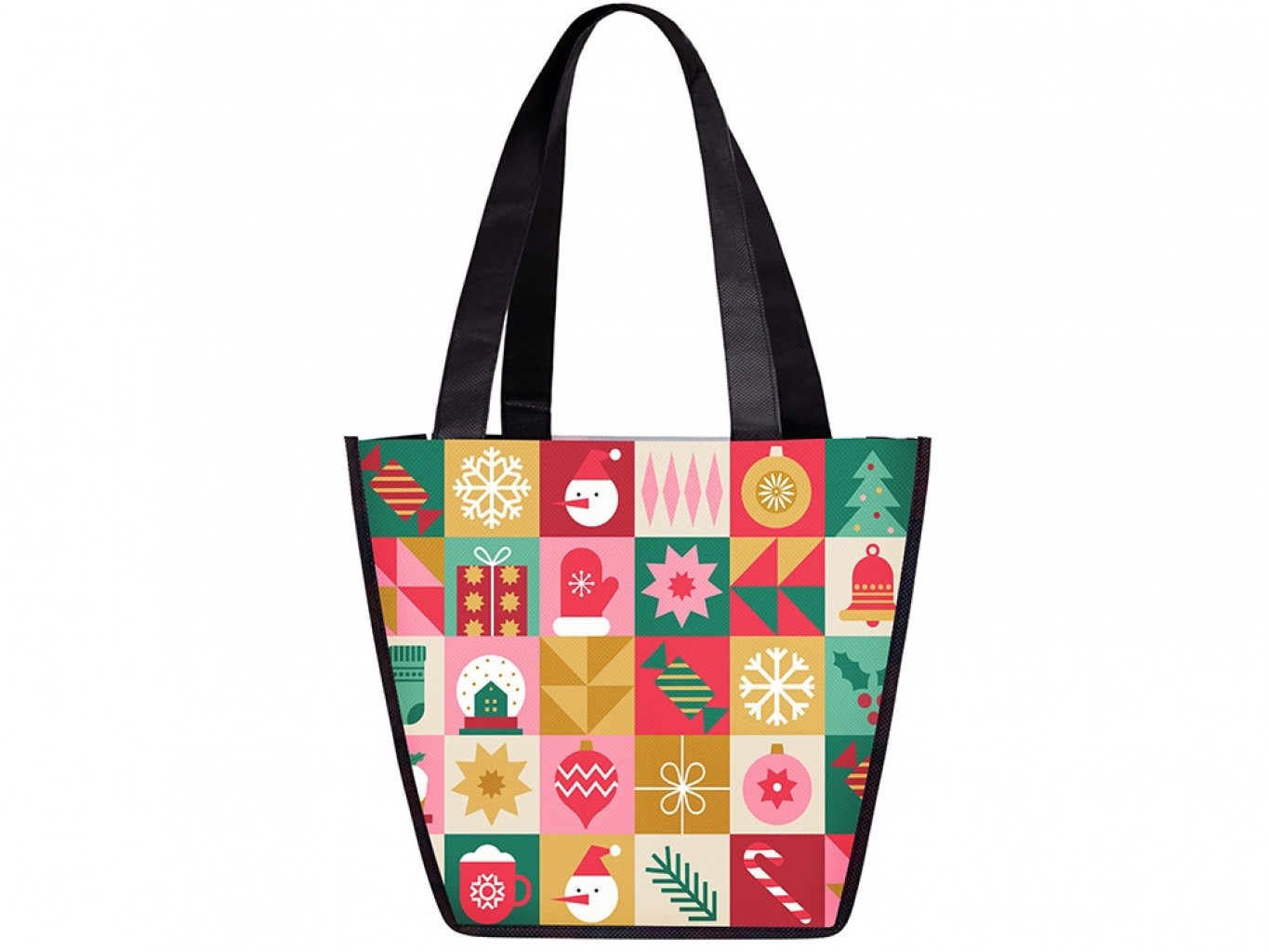 Сумка для шопинга с донной складкой и ручкой из нетканого PET материала