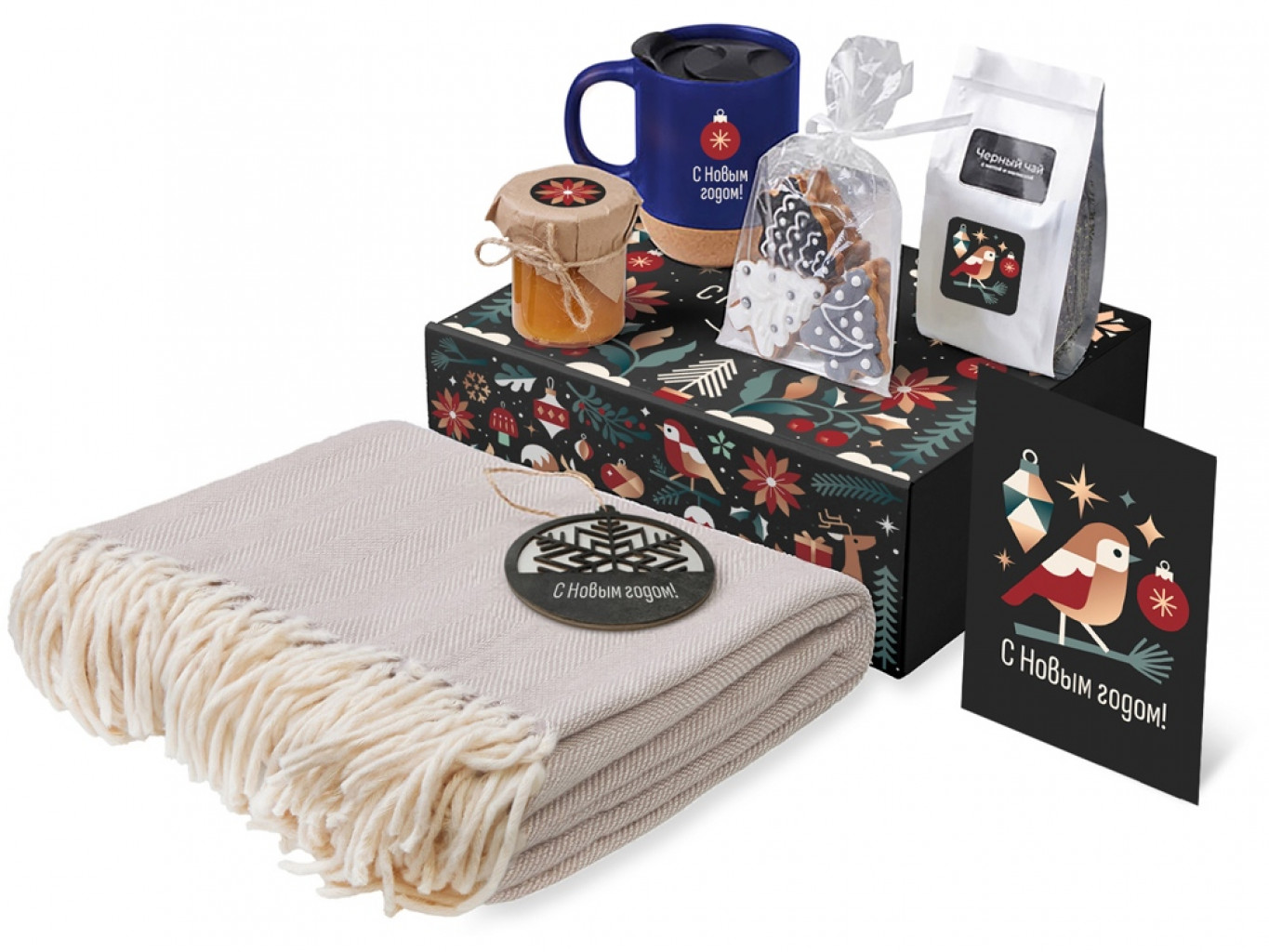 Подарочный набор «Re:Nest» с пледом, кружкой и вареньем