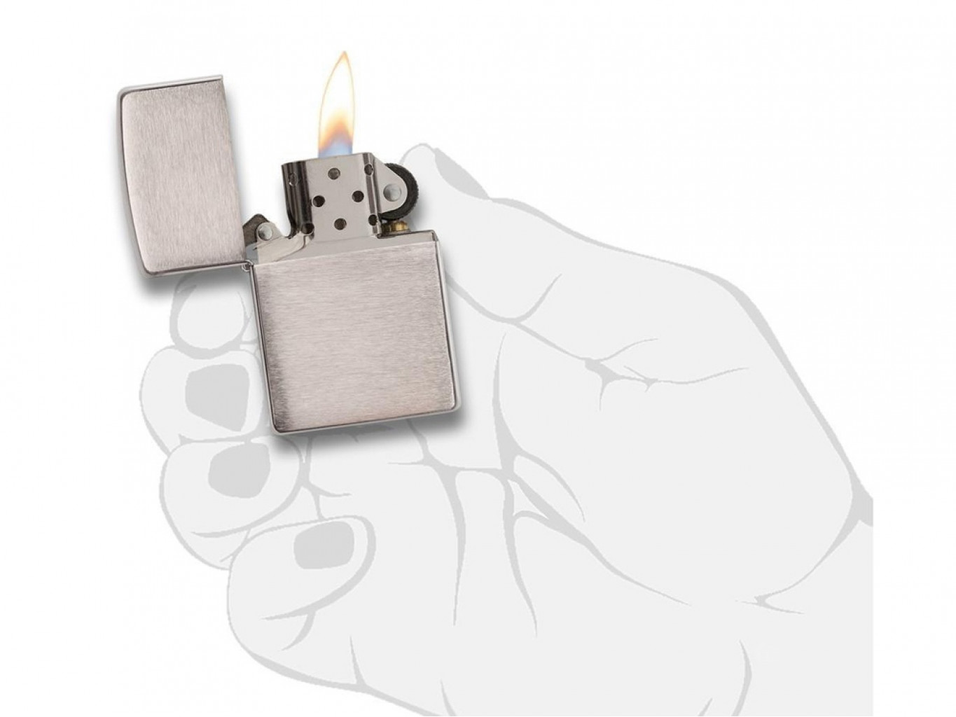 Зажигалка ZIPPO Classic с покрытием Brushed Chrome