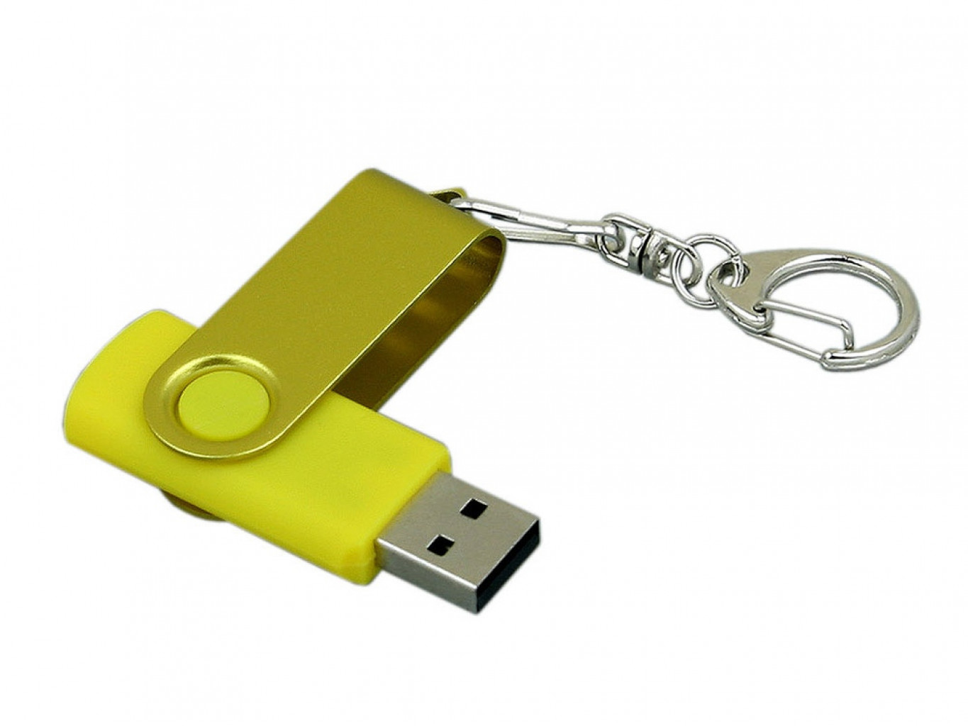 USB 2.0- флешка промо на 64 Гб с поворотным механизмом и однотонным металлическим клипом