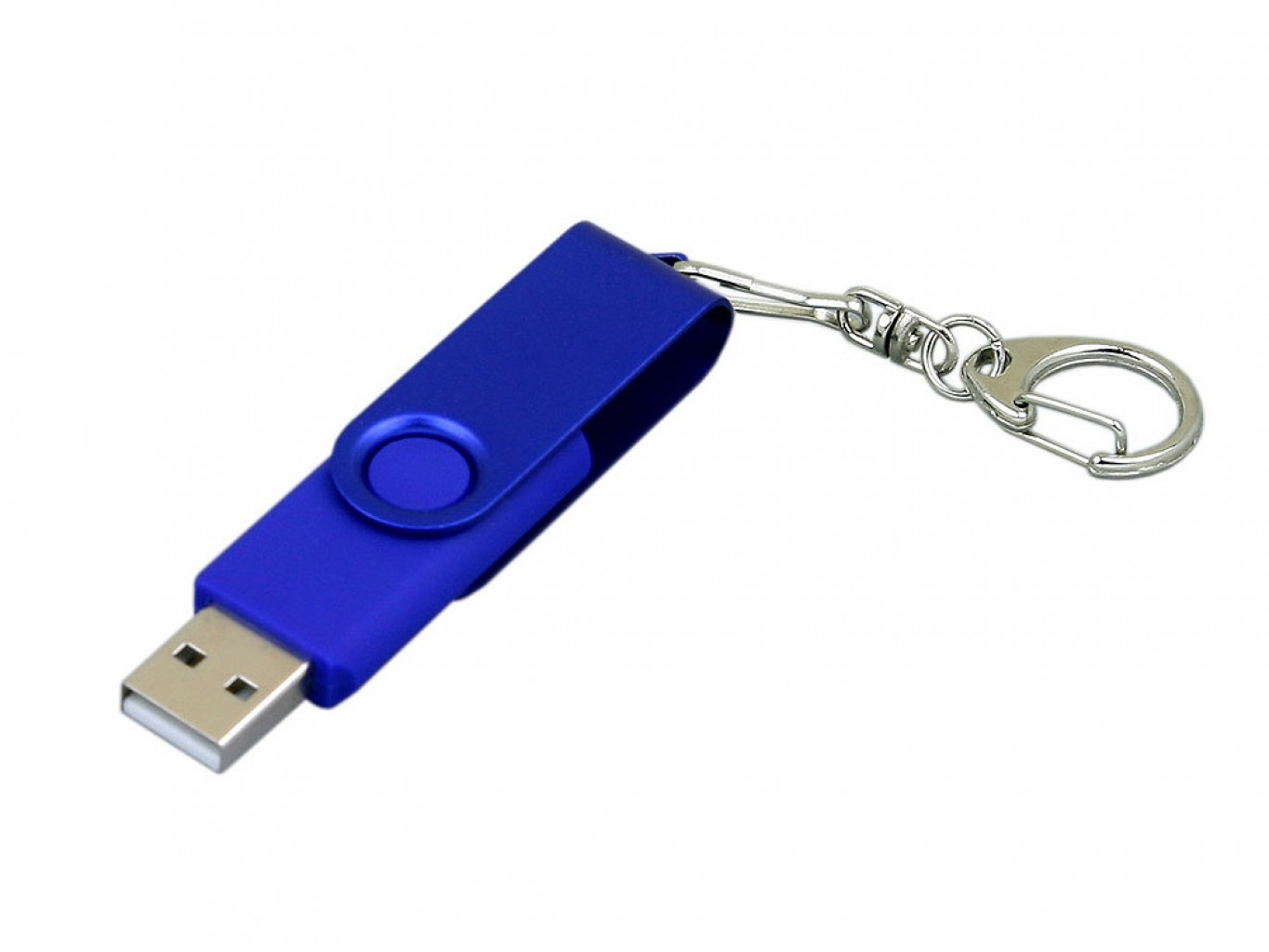 USB 2.0- флешка промо на 16 Гб с поворотным механизмом и однотонным металлическим клипом