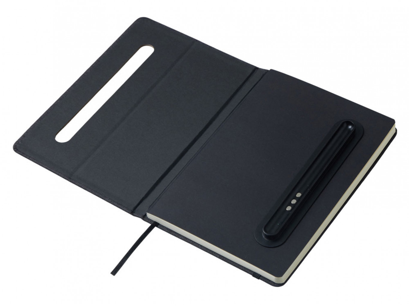 Блокнот А5 «NotaBene» с металлической шариковой ручкой и подставкой для телефона