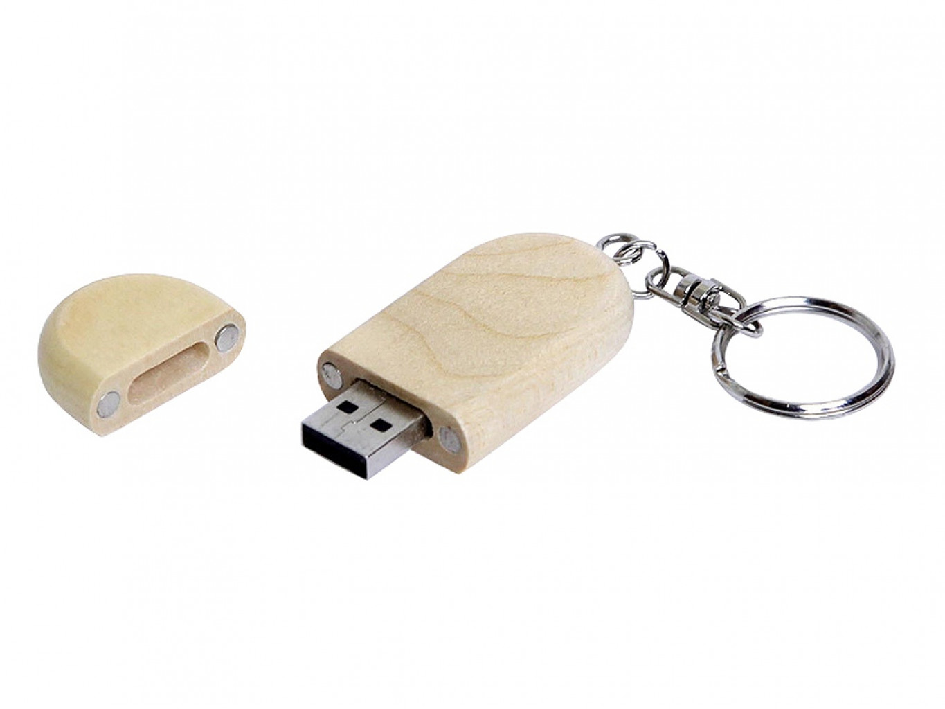 USB 2.0- флешка на 32 Гб овальной формы и колпачком с магнитом