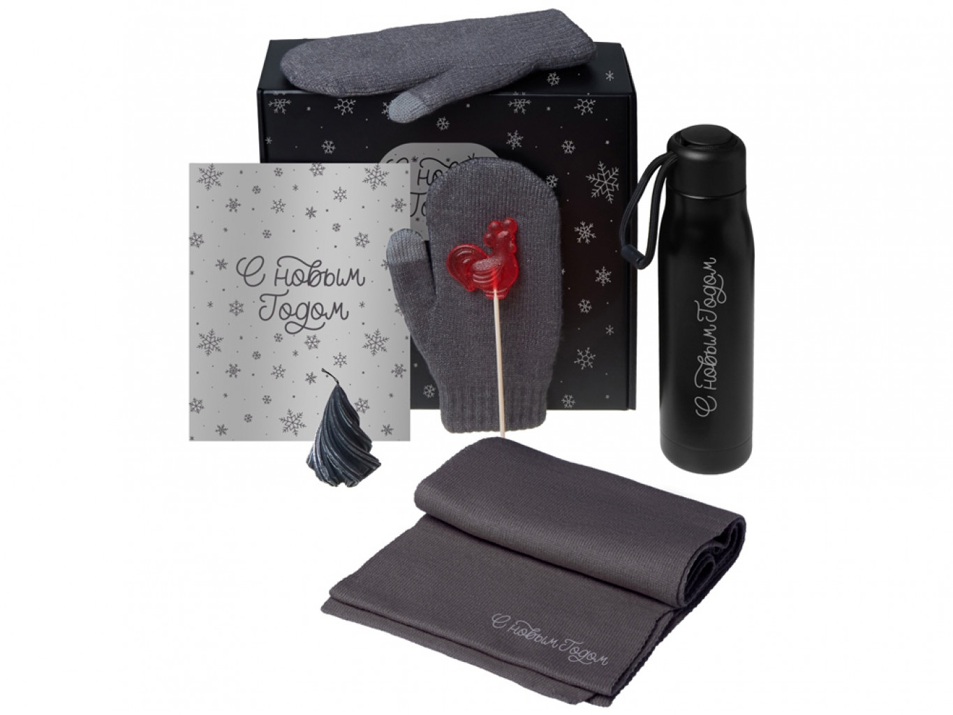 Подарочный набор «Re:Air» с варежками, шарфом и термосом