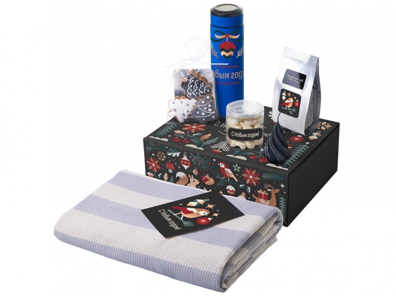 Подарочный набор «Re:Warm» с пледом, термосом и свечой