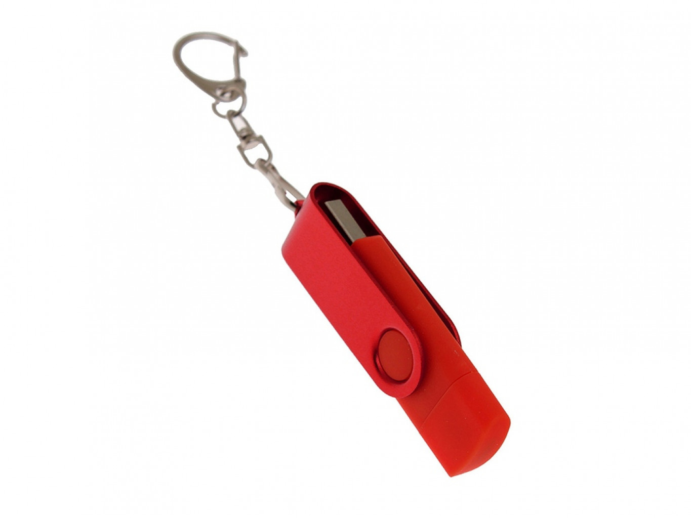 USB 3.0- флешка на 16 Гб с поворотным механизмом и дополнительным разъемом Type-C