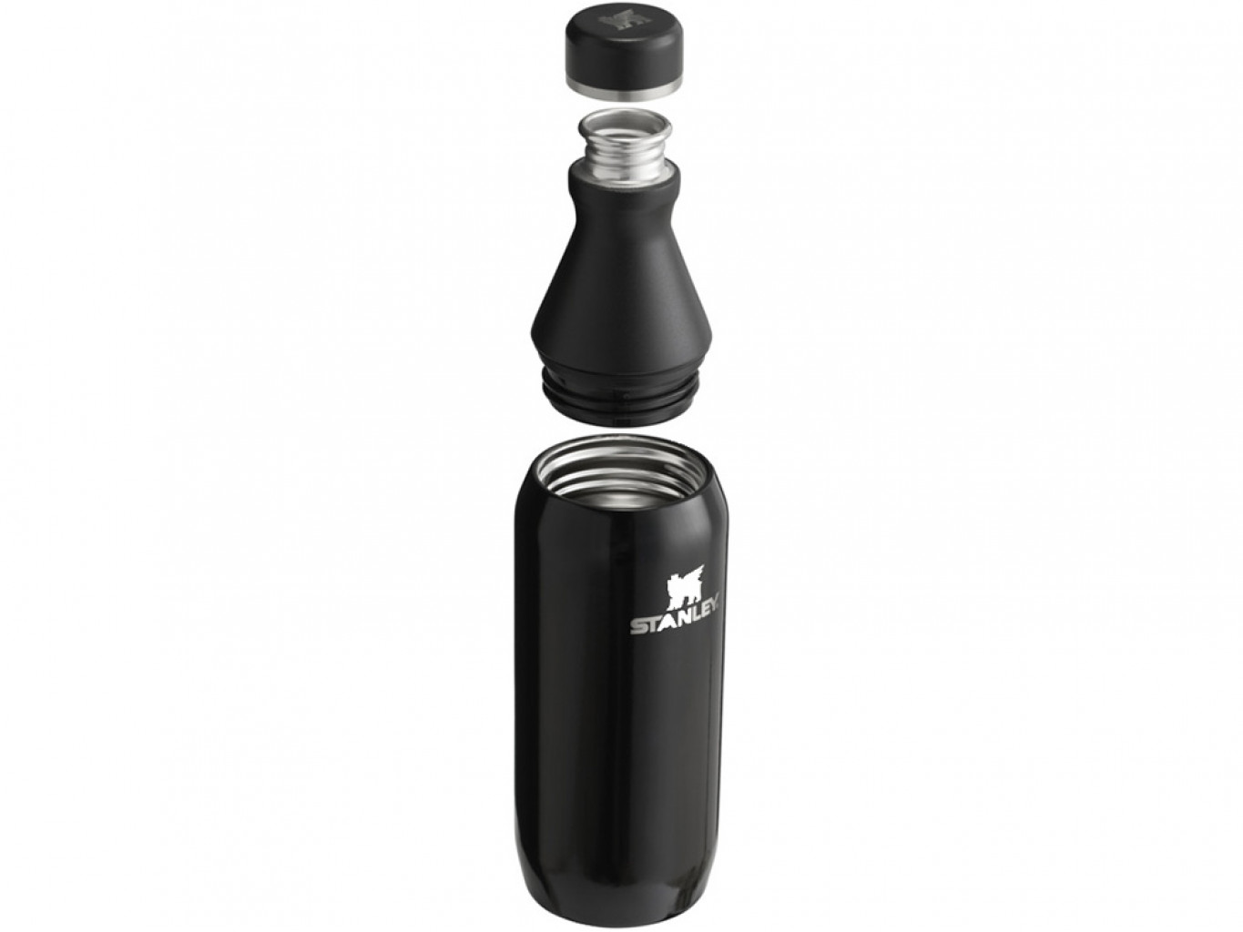 Бутылка для воды Stanley All Day Slim объемом 350 мл - черный глянцевый Бутылка для воды Stanley All Day Slim объемом 350 мл - черный глянцевый