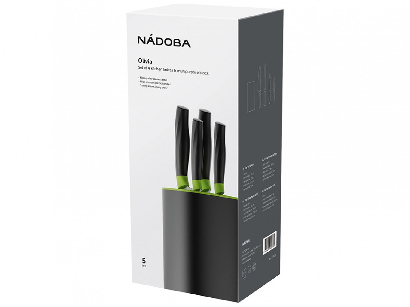 Набор из 4 кухонных ножей в универсальном блоке «OLIVIA»