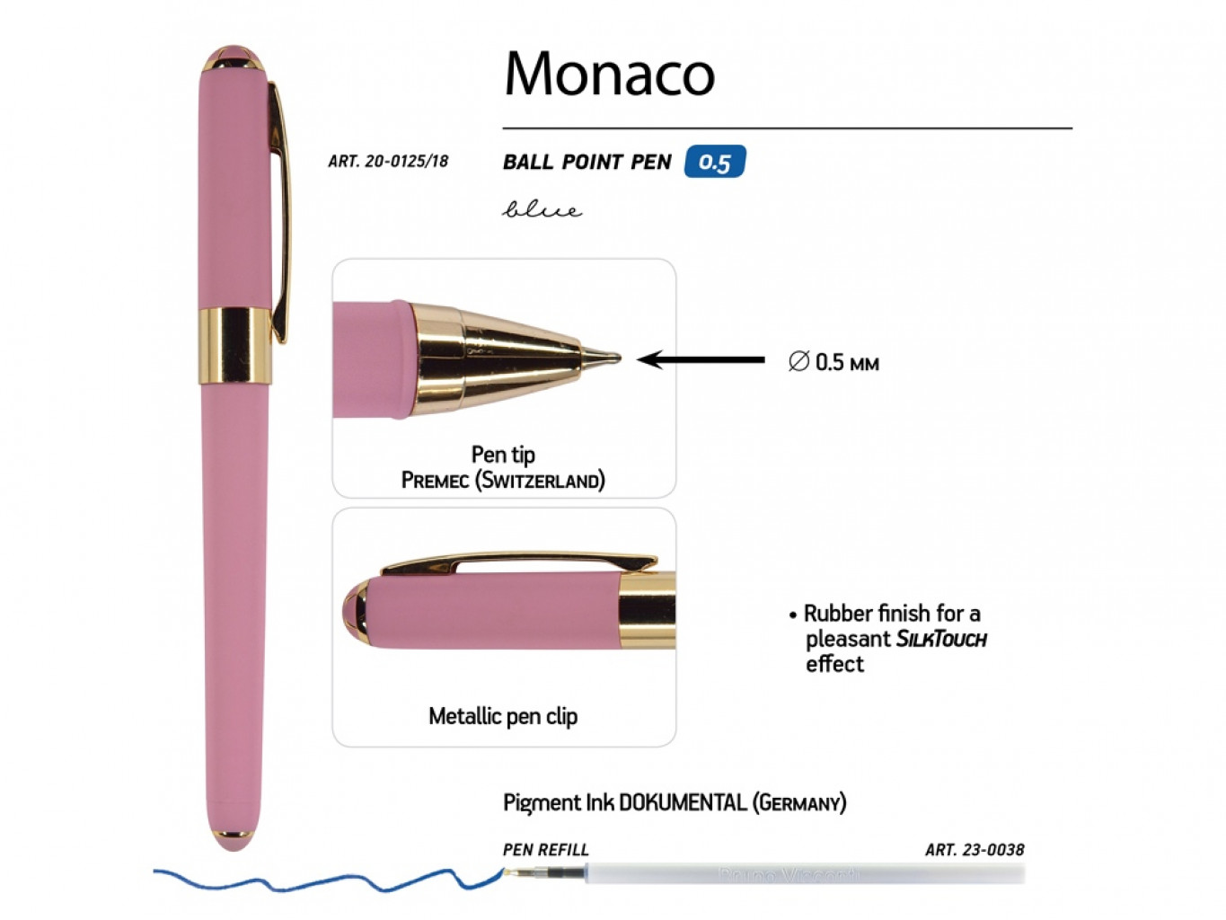 Ручка пластиковая шариковая «Monaco»