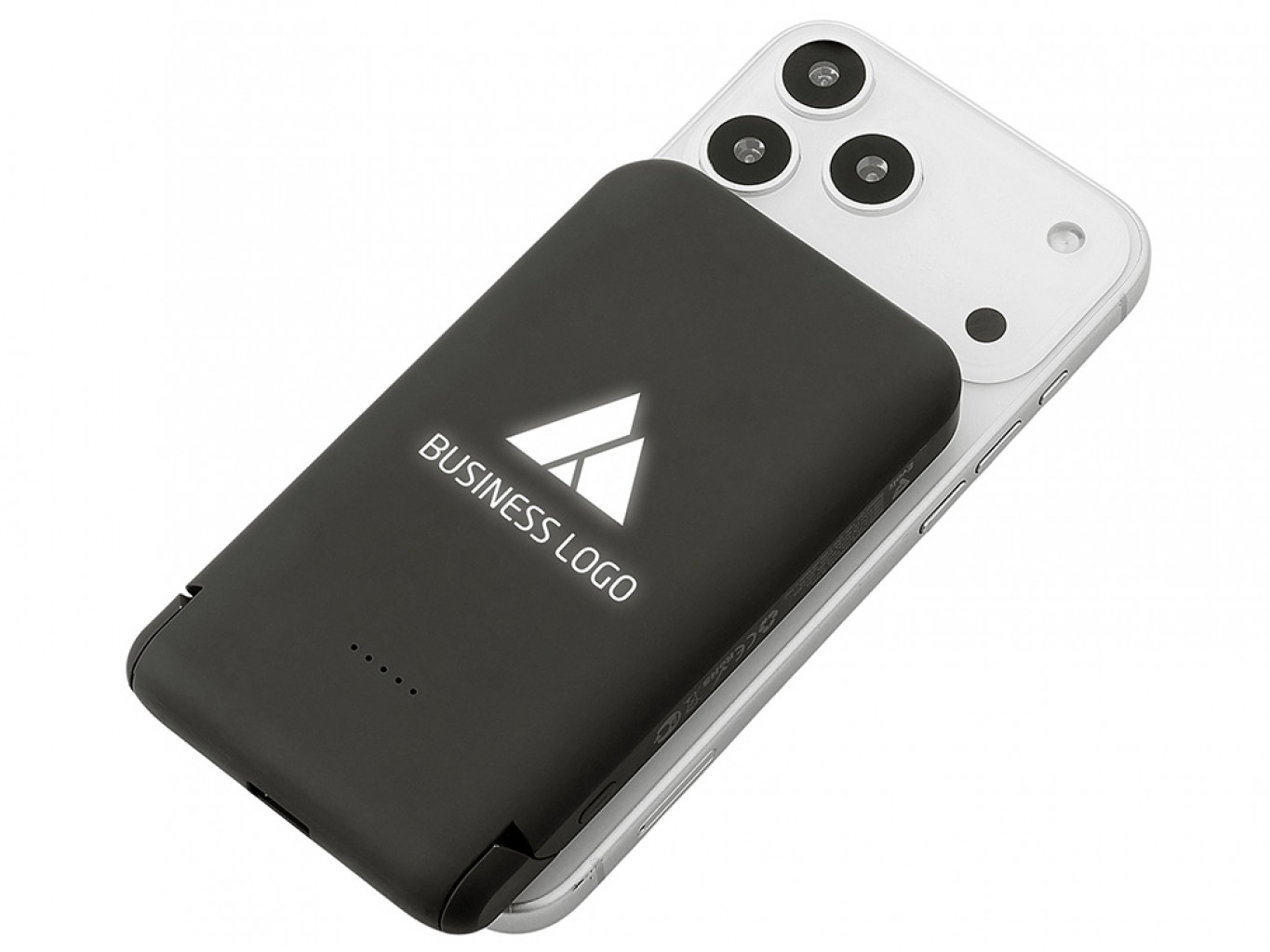 Беспроводной внешний аккумулятор с подсветкой лого и подставкой «Magflash», 10000 мАч, 15 Вт