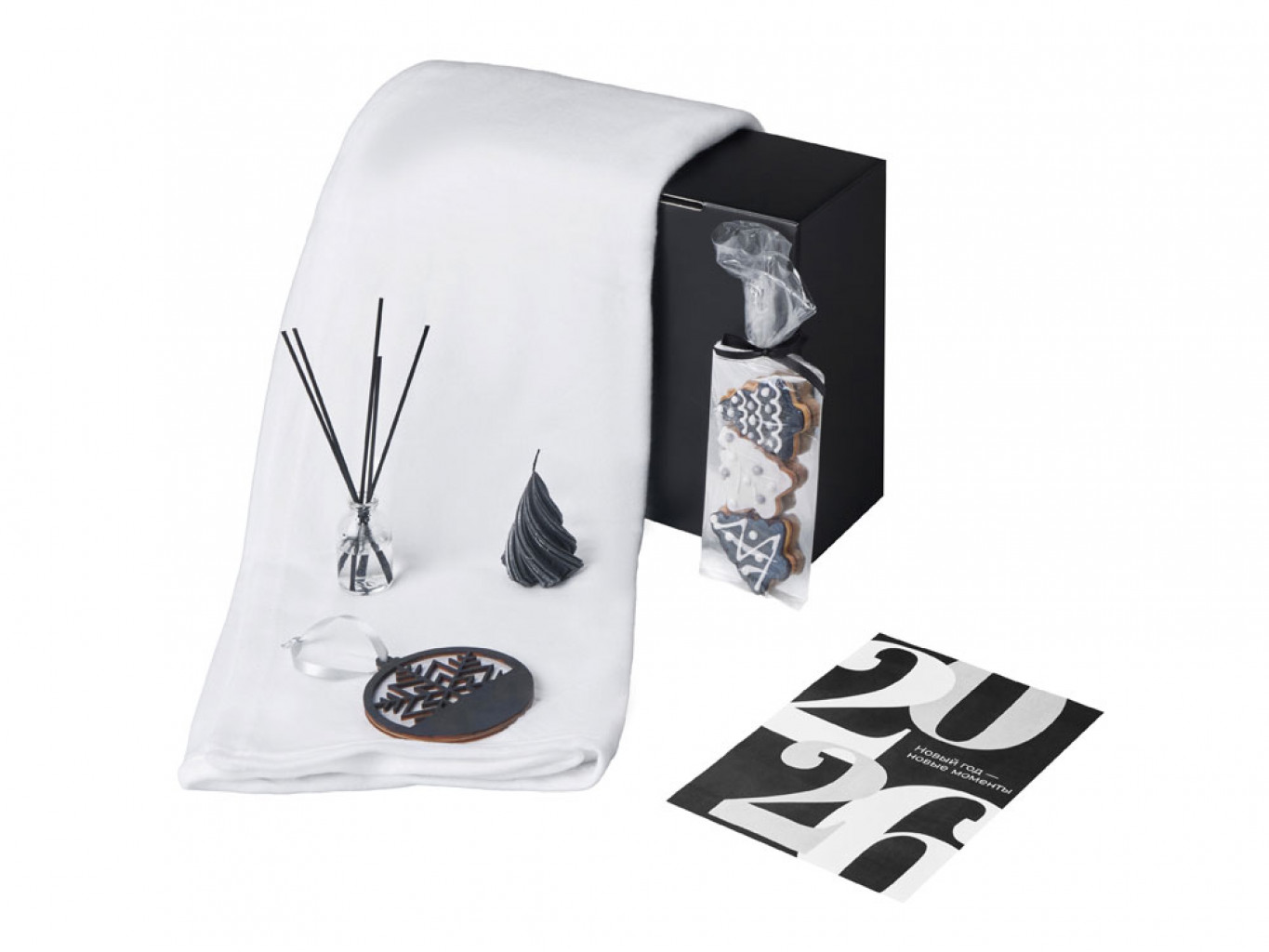 Подарочный набор «Re:Home» с пледом, свечой и диффузором