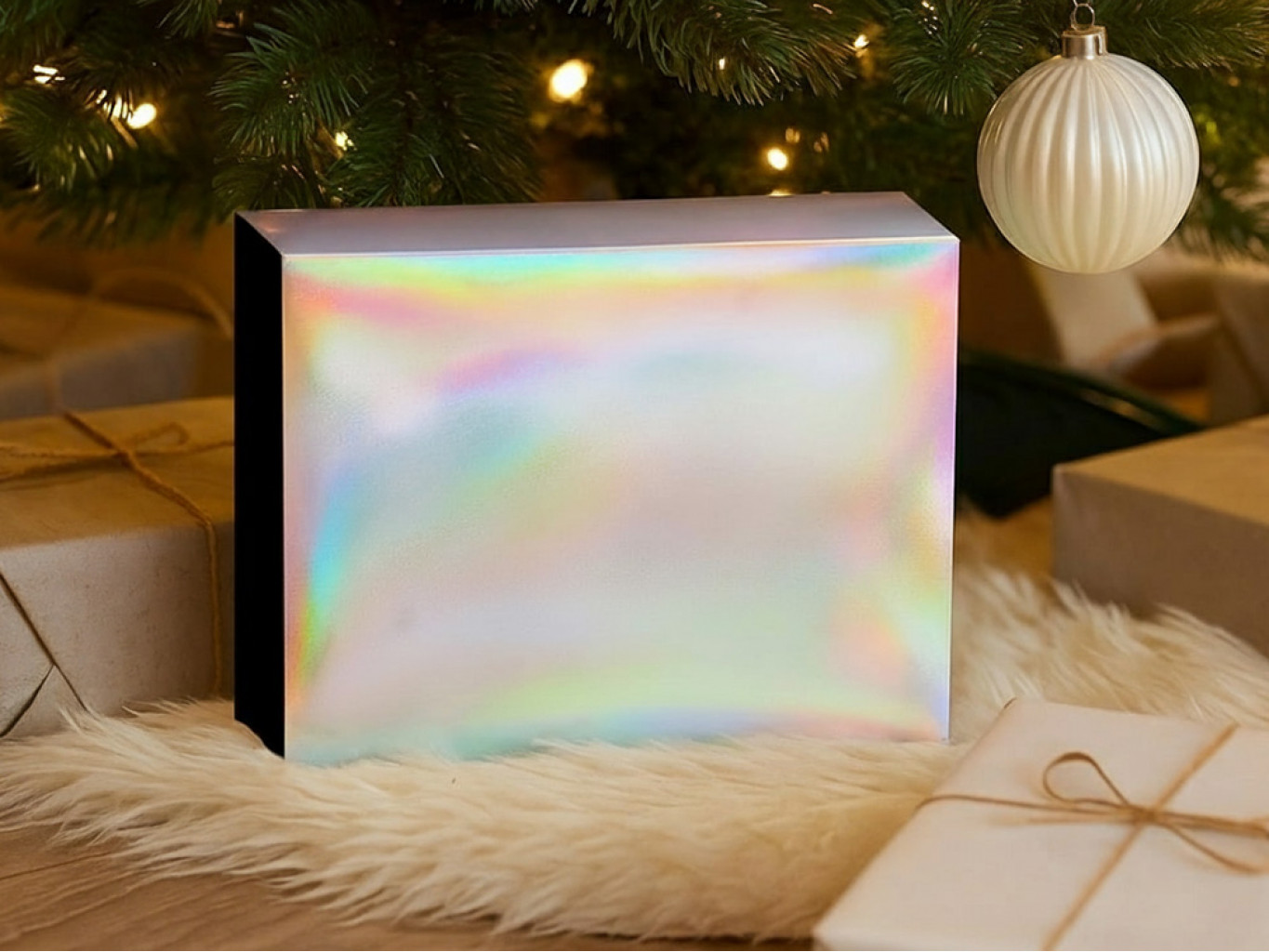 Подарочная коробка с голографическим шубером «Aurora», XL