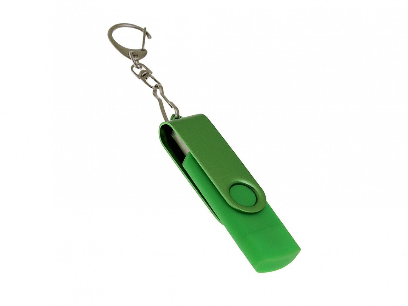 USB 2.0- флешка на 8 Гб с поворотным механизмом и дополнительным разъемом Type-C