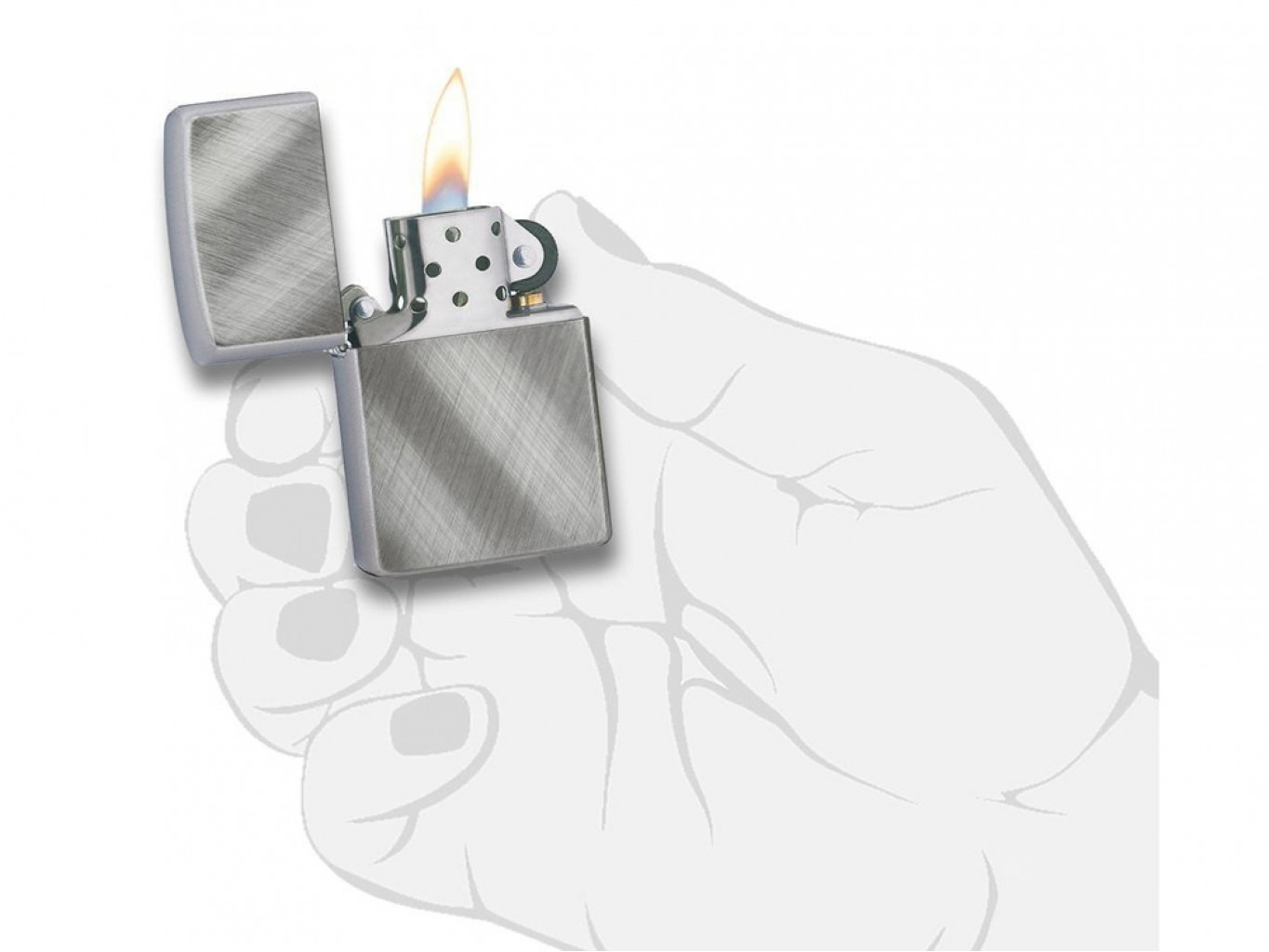 Зажигалка ZIPPO Classic с покрытием Brushed Chrome