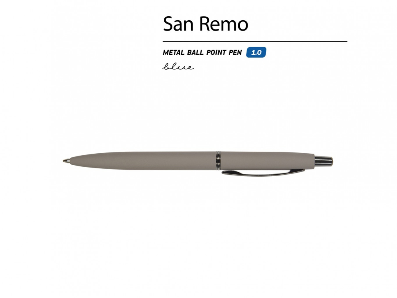 Ручка металлическая шариковая «San Remo», софт-тач Ручка металлическая шариковая «San Remo», софт-тач