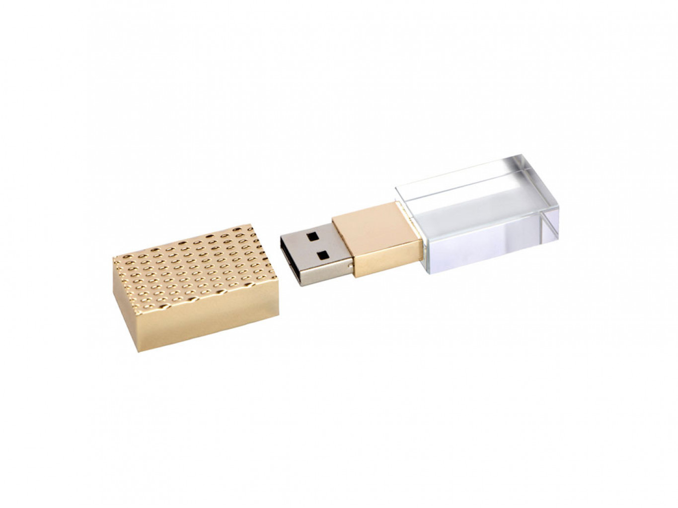 USB 2.0- флешка на 64 Гб кристалл в металле