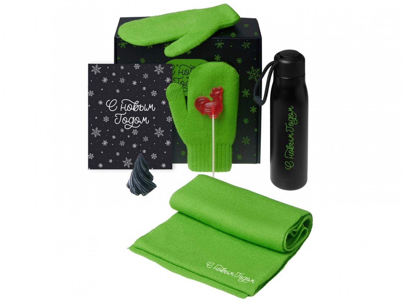 Подарочный набор «Re:Air» с варежками, шарфом и термосом